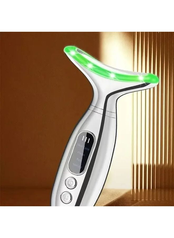Golden Facial Neck Massager with Hot Compress Vibration Beauty Device for Women - Image 5
